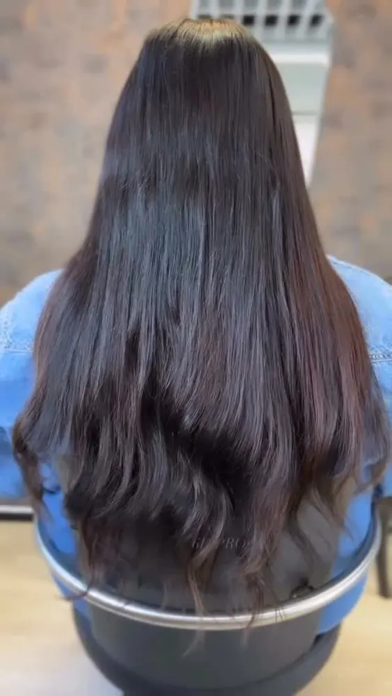 Resultat med extensions, set bagfra